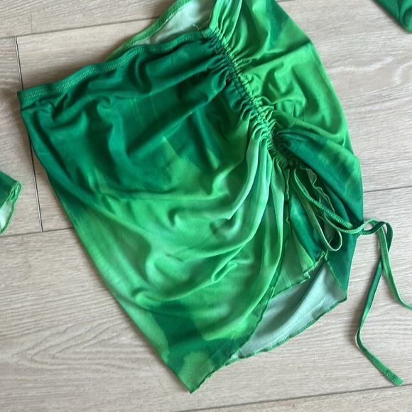 FESTIVAL vibes Green crop top and mini skirt set - SHESEEWORLD - S - Picture 3 of 7